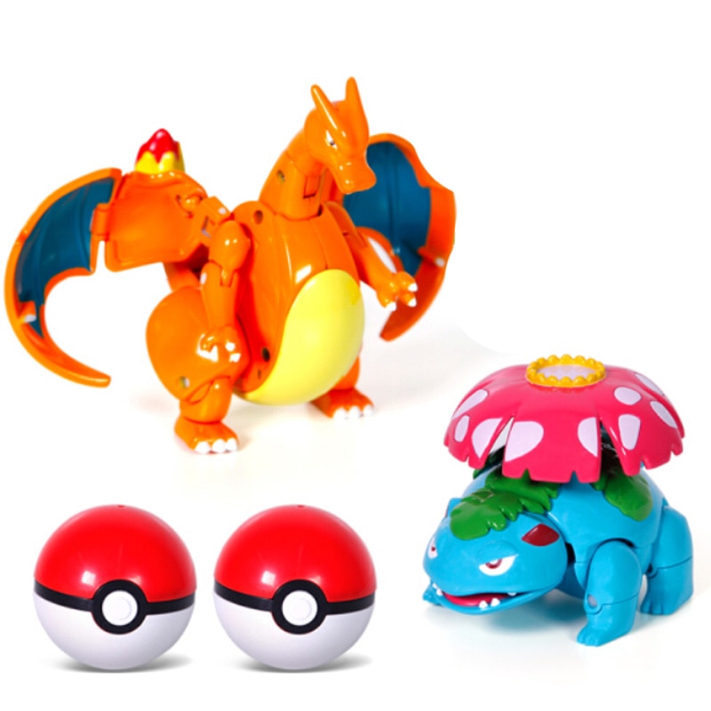 TOMY Pokemon Action Morphing Pokeballs Transformation Toys For Child PIKACHU Charizard Mewtwo Blastoise Venusaur Gyarados Toys