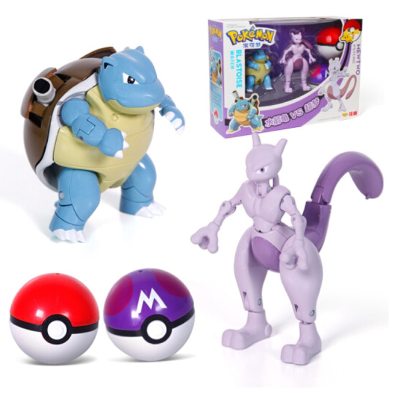 TOMY Pokemon Action Morphing Pokeballs Transformation Toys For Child PIKACHU Charizard Mewtwo Blastoise Venusaur Gyarados Toys