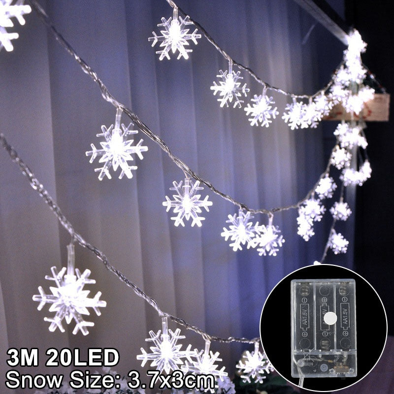 Snowflake LED Light Christmas Decorations For Home Hanging Garland Christmas Tree Decor Ornament 2022 Navidad Xmas Gift New Year