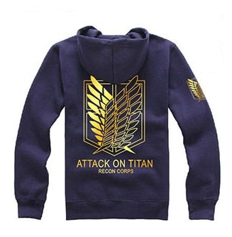 New Anime Wings of Liberty Cosplay Costume Attack on Titan Unisex Hoodies Shingeki No Kyojin Legion Zipper Jacket Sweatshirts