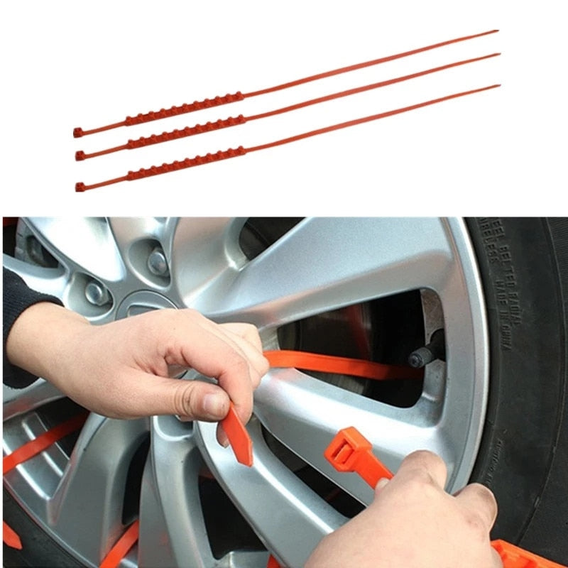 1pc Car Styling Universal Anti Slip Snow Chains Nylon For Car Truck Snow Mud Wheel Tyre Tire Cable Ties Car Snow Chains