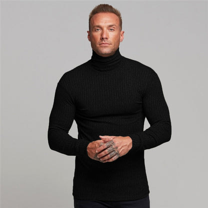 New Fashion Winter Hooded Sweater Men Warm Turtleneck Mens Sweaters Slim Fit Pullover Men Classic Sweter Men Knitwear Pull Homme