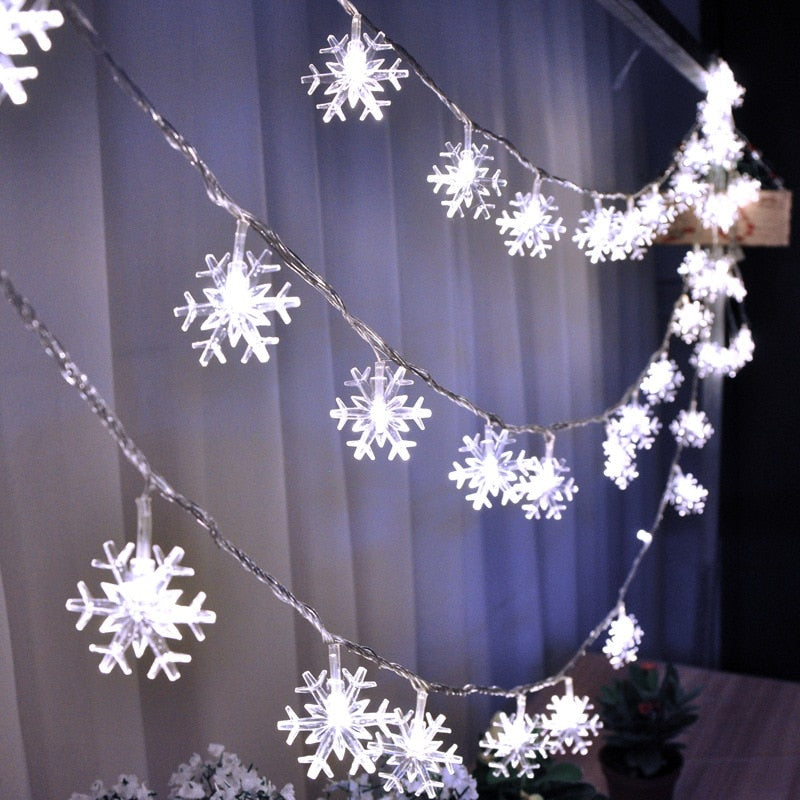 Snowflake LED Light Christmas Decorations For Home Hanging Garland Christmas Tree Decor Ornament 2022 Navidad Xmas Gift New Year