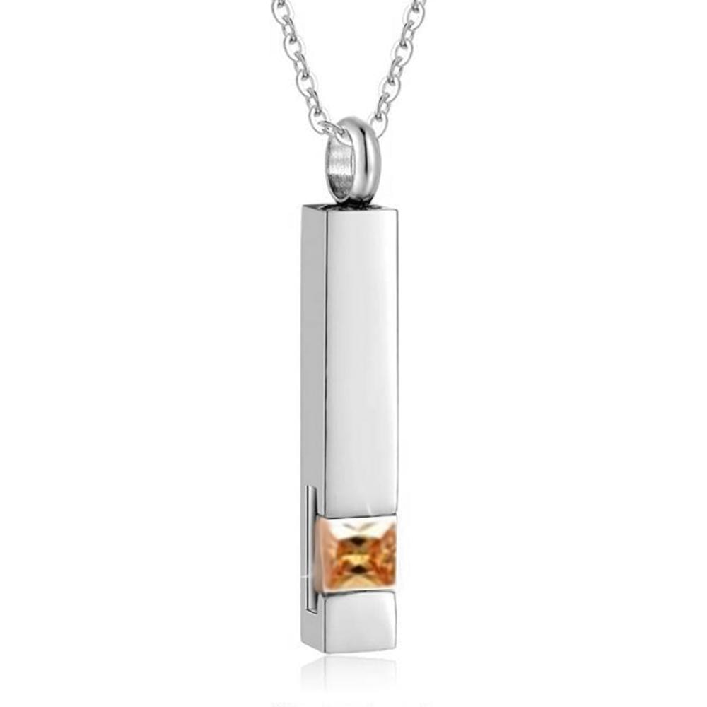 12 Kinds Zircon Birthstone Cremation Jewelry for Ashes Men Women Urn Necklace Stainless Steel Memorial Jewelry