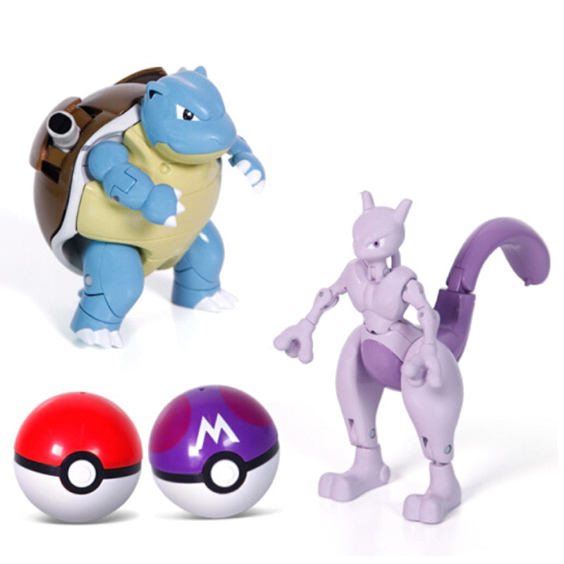 TOMY Pokemon Action Morphing Pokeballs Transformation Toys For Child PIKACHU Charizard Mewtwo Blastoise Venusaur Gyarados Toys