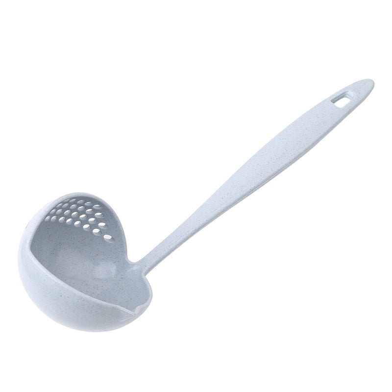 2 in 1 Long Handle Soup Spoon Home Strainer Cooking Colander Kitchen Scoop Plastic Ladle Tableware Kitchen Gadgets Free Shipping