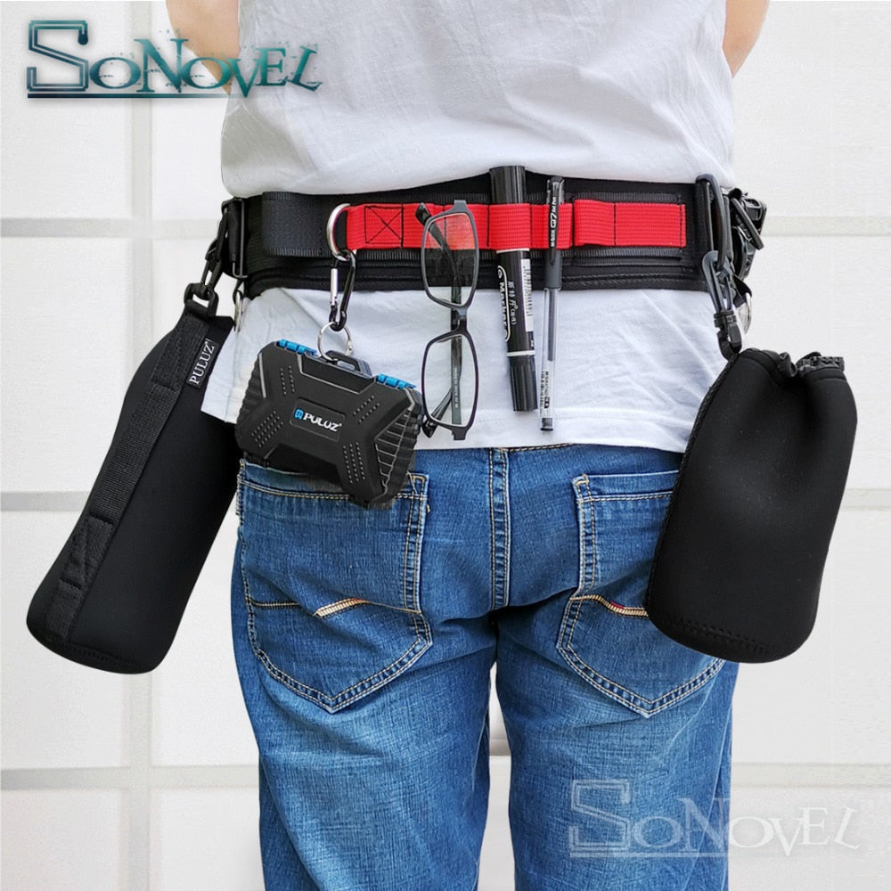 Camera Waist Belt Multi-functional Bundle Waistband Strap Belt with Hook Photography Belt Backpack Belt for SLR/DSLR Camera