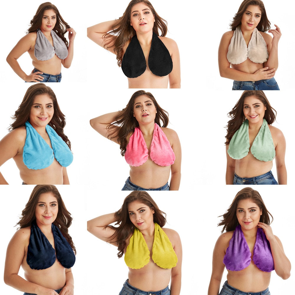 Towel Bra Bath Towel Hanging Neck Wrapped Bra Big Chest Hanging Neck Breastfeeding Towel Bra Bralette Top Bandeau Top Tops