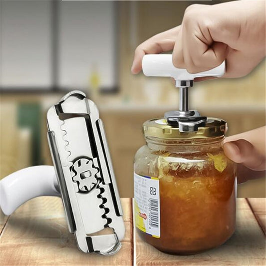 Manual Stainless Steel Easy Can Jar Opener Adjustable 1-4 Inches Cap Lid Openers Tool Kitchen Gadgets