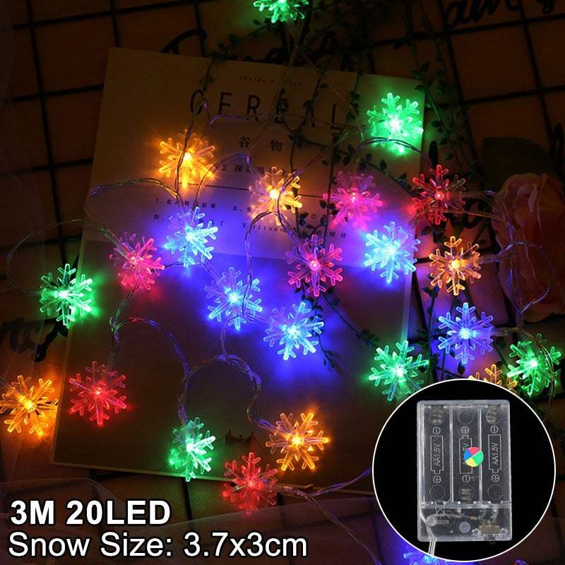 Snowflake LED Light Christmas Decorations For Home Hanging Garland Christmas Tree Decor Ornament 2022 Navidad Xmas Gift New Year