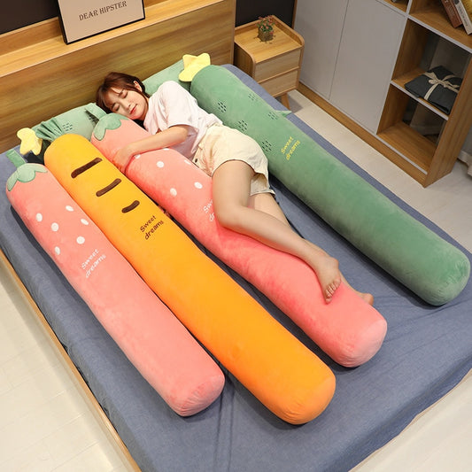 Cartoon Fruit Long Sleep Support Pillow Simulation Vegetable Carrot Plush Toys Doll Pregnant Body Neck Pillow Soft Cushion Gift