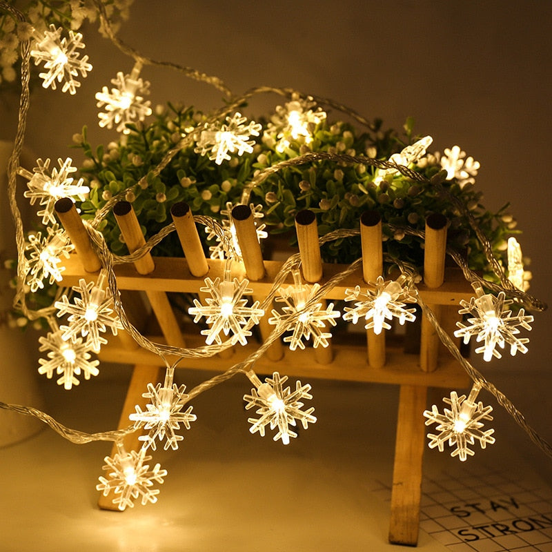 Snowflake LED Light Christmas Decorations For Home Hanging Garland Christmas Tree Decor Ornament 2022 Navidad Xmas Gift New Year