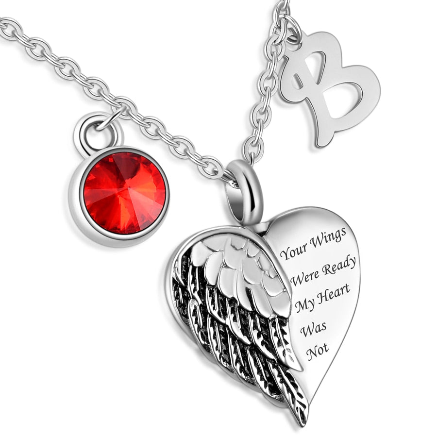 Stainless Steel Your wings were ready my heart was not cremation necklace memorial ashes urn fashion jewelry keepsake pendant