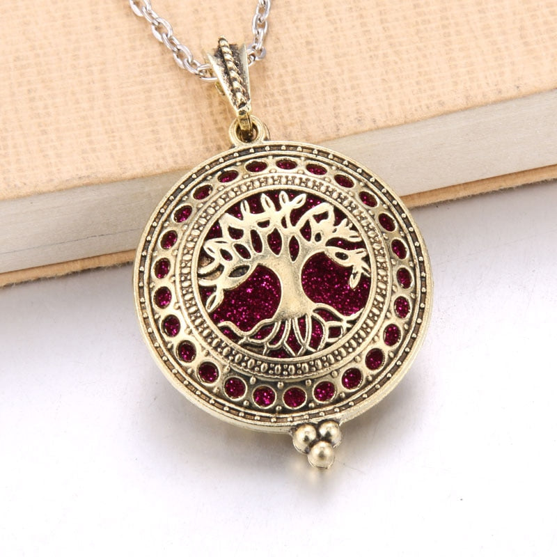 1pcs Aroma Diffuser Necklace Open Antique Vintage Lockets Pendant Perfume Essential Oil Aromatherapy Locket Necklace With Pads