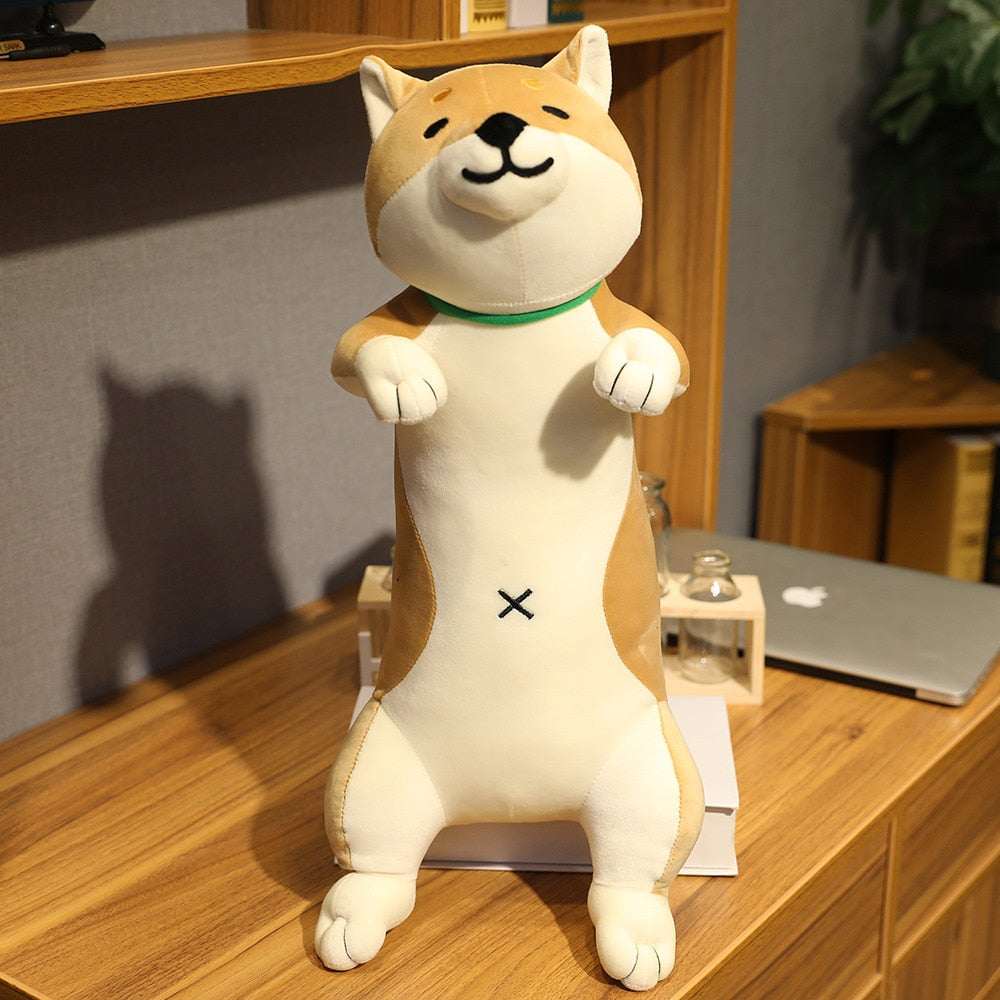 60-120cm Cute Shiba Inu Dog &amp; Cat Plush Toys Stuffed Long Animals Sleep Boyfriend Pillow Doll Office Cushion Kids Girls Gift