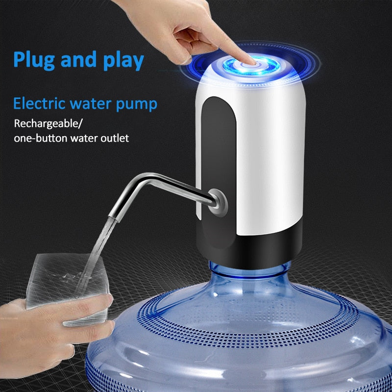 Home Gadgets Water Bottle Pump Mini Barreled Water Electric Pump USB Charge Automatic Portable Water Dispenser Drink Dispenser