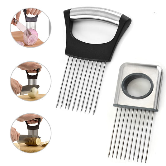 Creative Onion Fork Slicer Stainless Steel Loose Meat Needle Tomato Potato Vegetables Fruit Cutter Safe Aid Tool Kitchen Gadgets