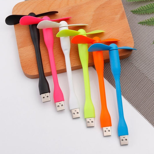 Mini USB Fan Flexible Bendable Fan For Power Bank Laptop PC AC Charger Portable Hand Fan For Computer Summer Gadget