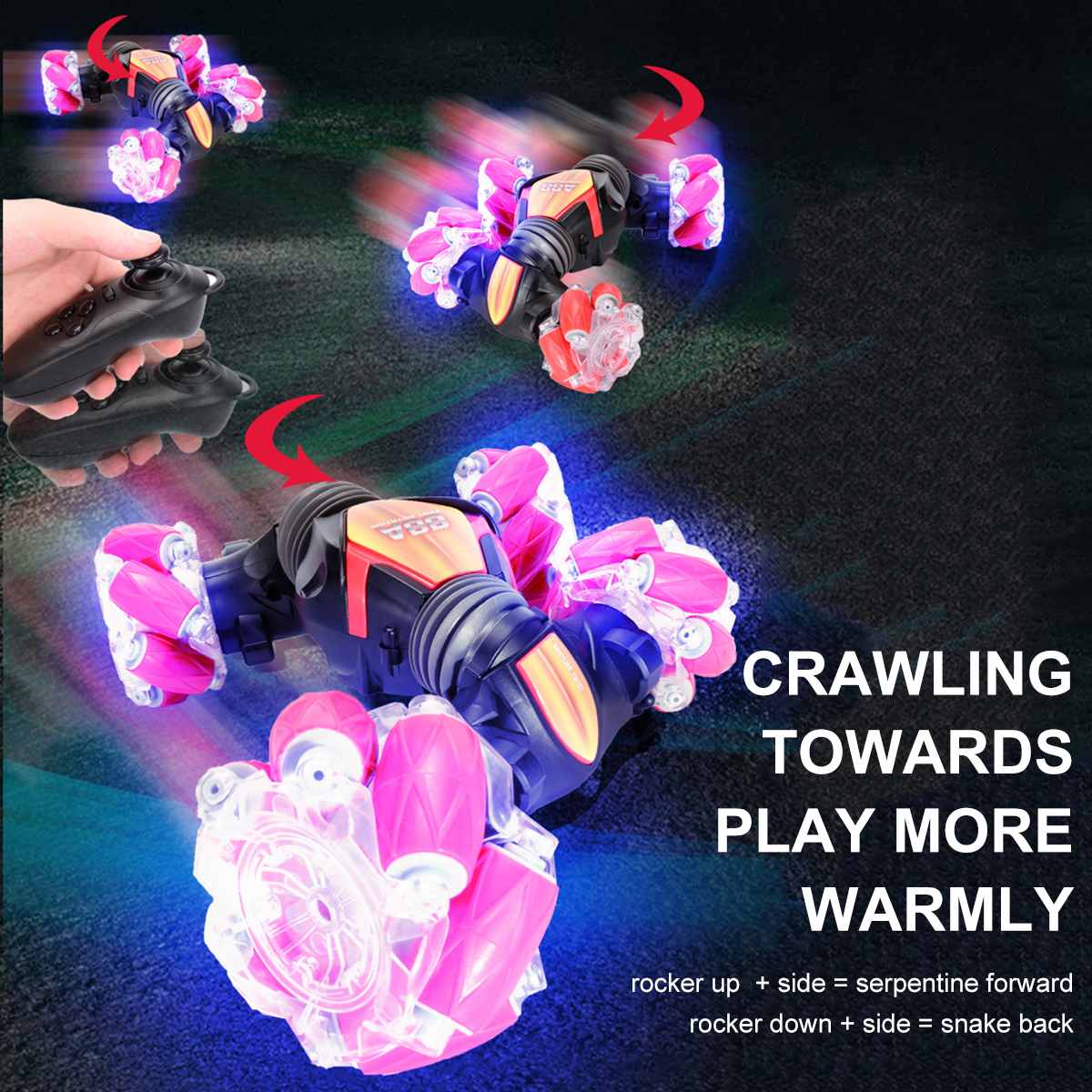 4WD 2.4G Stunt RC Car 360°Rotation Drift Gesture Induction Control Car Twisting Off-road Vehicle with Light Music Drift Toy Gift