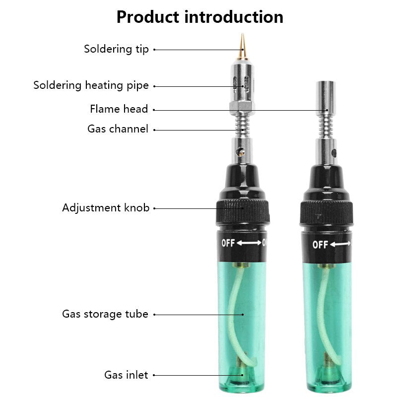 12 in 1 High Quality MT-100 Electronics DIY Tool Gas Soldering Iron Gun Blow Torch Cordless Solder Iron Pen  Butane Gas Gun Kit