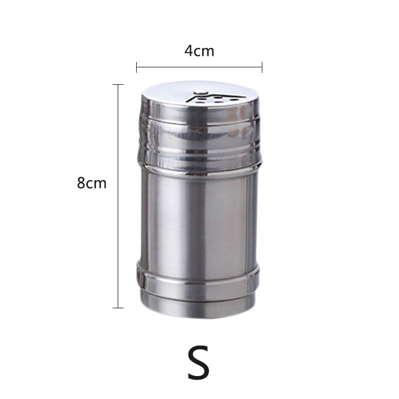 Salt Sugar Bottle Rotating Cover Multi-purpose Stainless Steel 1Pcs Kitchen Gadgets Spice Pepper Shaker Spice Jar Seasoning Can