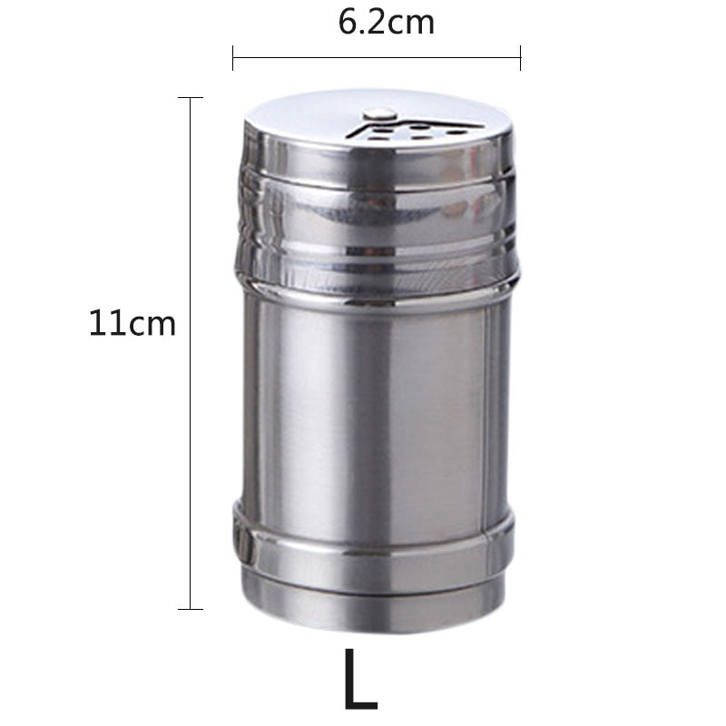 Salt Sugar Bottle Rotating Cover Multi-purpose Stainless Steel 1Pcs Kitchen Gadgets Spice Pepper Shaker Spice Jar Seasoning Can