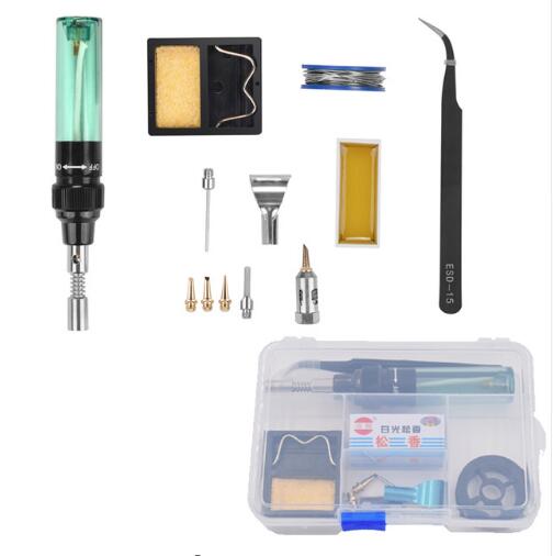 12 in 1 High Quality MT-100 Electronics DIY Tool Gas Soldering Iron Gun Blow Torch Cordless Solder Iron Pen  Butane Gas Gun Kit