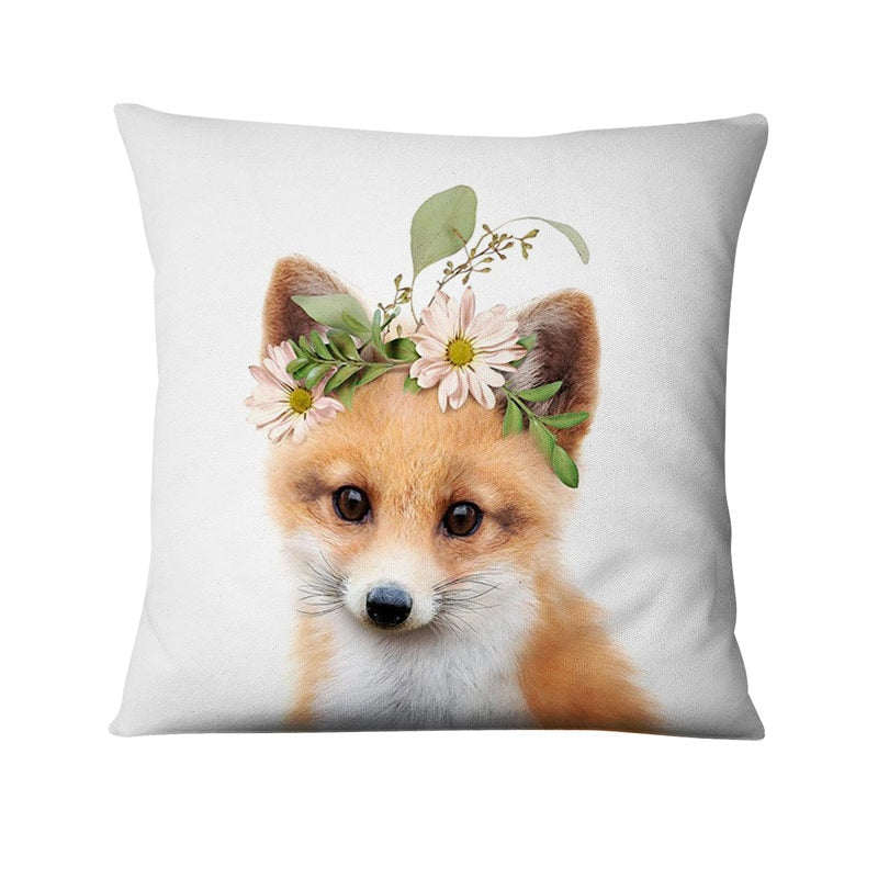 Home Decoration Pillow Fresh Animals In Flower Printed Cushion Decorative Pillows Almofada Decorativas Para Sofa Throw Pillow