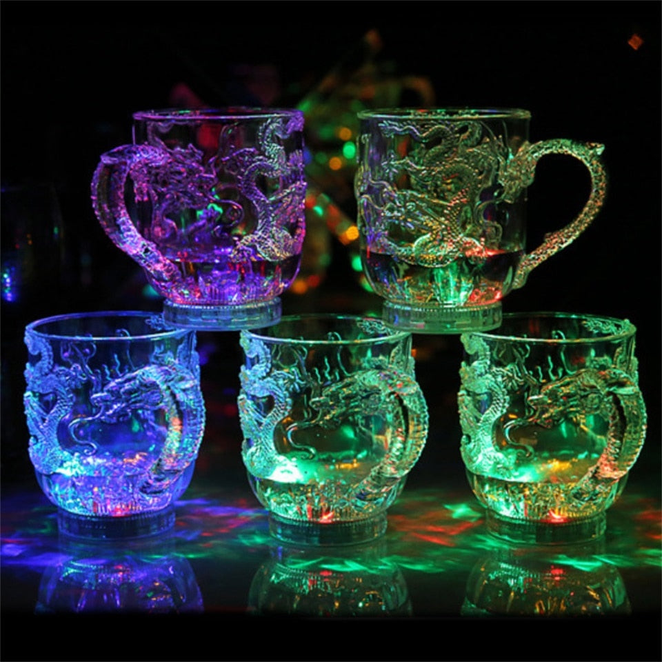 Dragon Luminescence  Plastic Cup Changing Color Magic Mug For Water Wine Beer Supplies Unique Bar Kitchen Drinking Tumbler