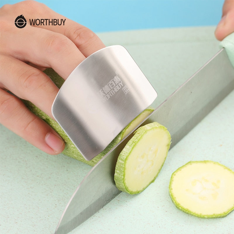 WORTHBUY Creative 304 Stainless Steel Finger Protector Kitchen Hand Finger Guard Knife Cutting Finger Protection Kitchen Gadgets