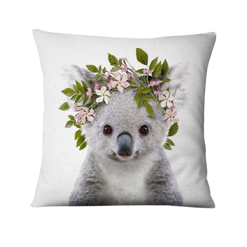 Home Decoration Pillow Fresh Animals In Flower Printed Cushion Decorative Pillows Almofada Decorativas Para Sofa Throw Pillow