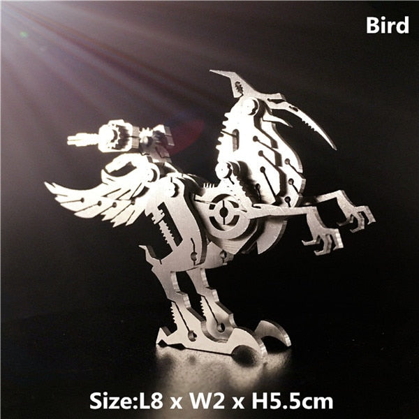 3D Metal Model Chinese Zodiac Dinosaurs western fire dragon  DIY Assembly models Toys Collection Desktop For Adult Children