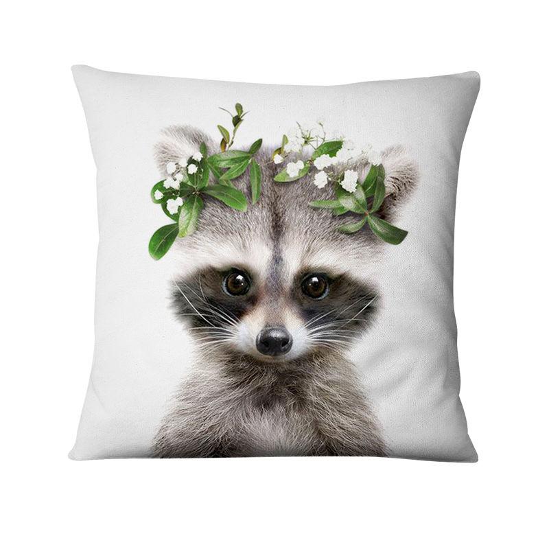 Home Decoration Pillow Fresh Animals In Flower Printed Cushion Decorative Pillows Almofada Decorativas Para Sofa Throw Pillow