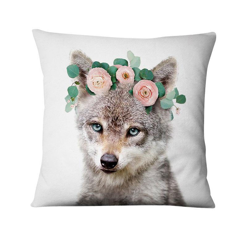 Home Decoration Pillow Fresh Animals In Flower Printed Cushion Decorative Pillows Almofada Decorativas Para Sofa Throw Pillow