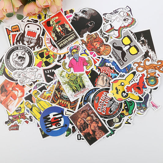 50 pcs Mixed Cartoon Cute Toy Stickers for Car Styling Bike Motorcycle Phone Laptop Travel Luggage Cool Funny Sticker Bomb Decal