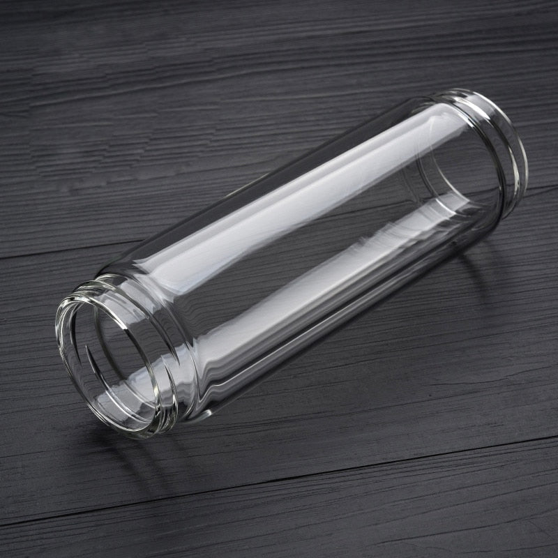 Glass Water Bottle With Loose Leaf Tea Strainer Tea Infuser Double wall Glass Bottle Free to disassemble Thermos 300ML 400ML