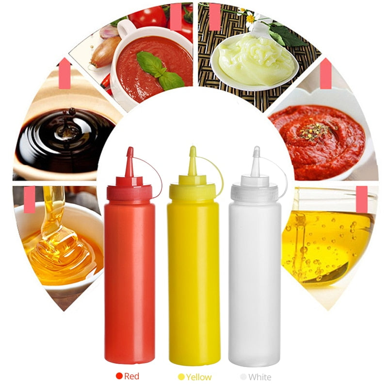 Konco Condiment Squeeze Bottles,For Ketchup Mustard Mayo Hot Sauces Olive Oil Bottles Kitchen Gadget