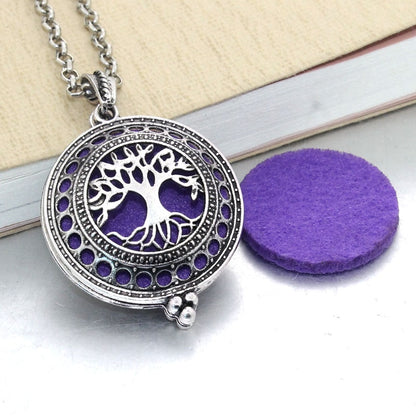 1pcs Aroma Diffuser Necklace Open Antique Vintage Lockets Pendant Perfume Essential Oil Aromatherapy Locket Necklace With Pads