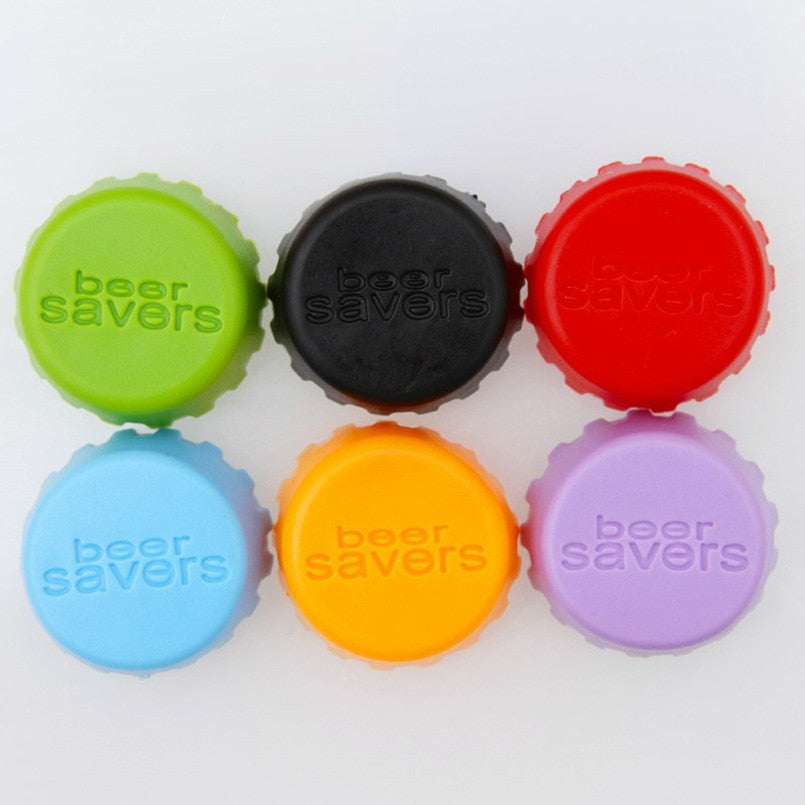 6pcs/lot Mix-colored Silicone Beer Bottle Cap 2.8cm Wine Stopper Vinegar Soy Corktail Lid Bottle Cover Good Seal Kitchen Gadgets