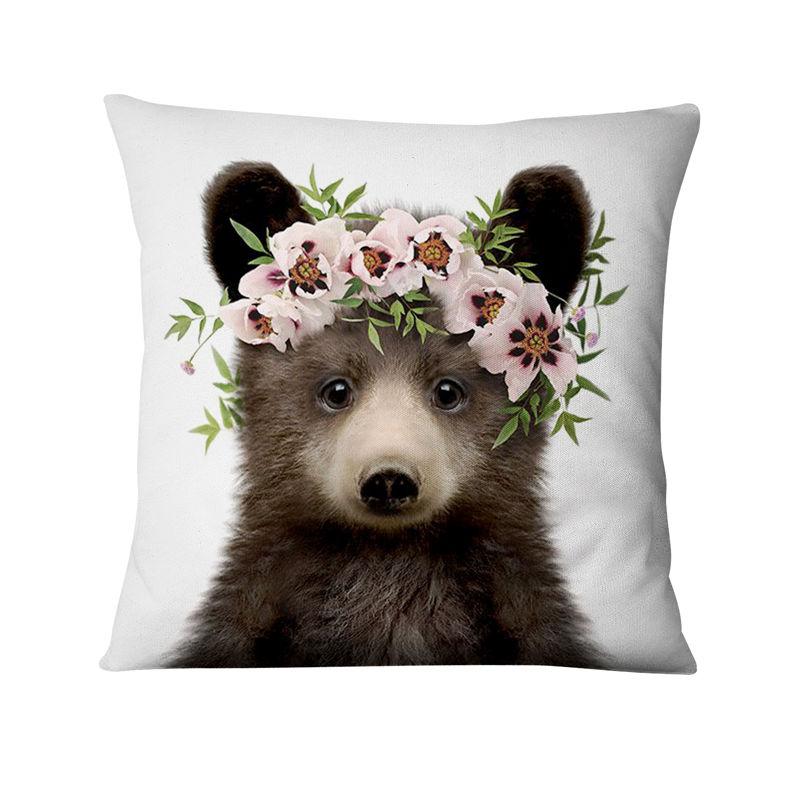 Home Decoration Pillow Fresh Animals In Flower Printed Cushion Decorative Pillows Almofada Decorativas Para Sofa Throw Pillow