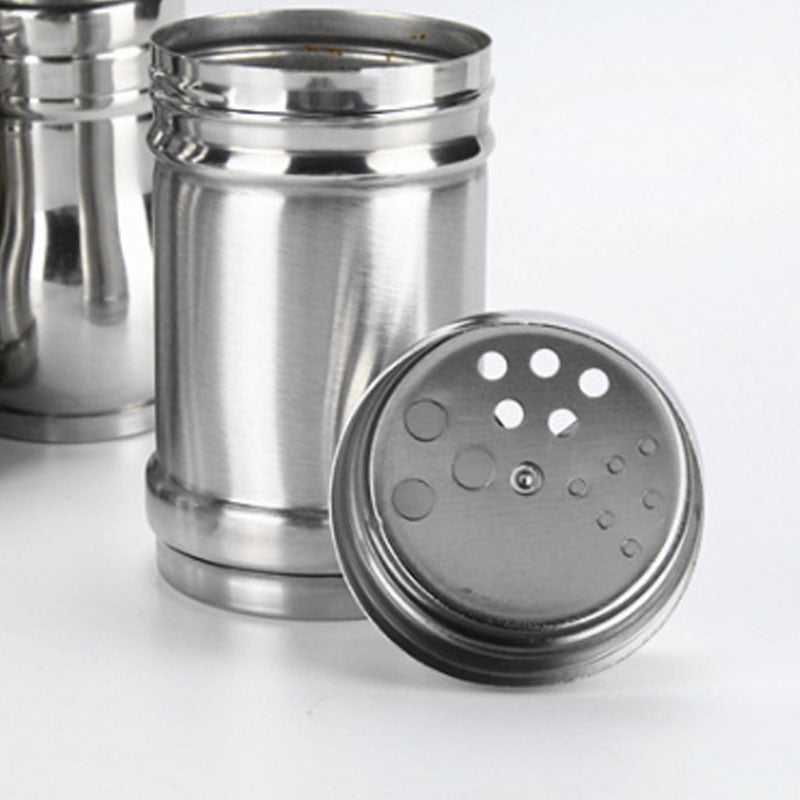 Salt Sugar Bottle Rotating Cover Multi-purpose Stainless Steel 1Pcs Kitchen Gadgets Spice Pepper Shaker Spice Jar Seasoning Can