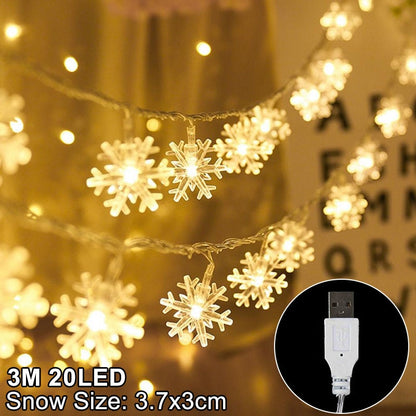 Snowflake LED Light Christmas Decorations For Home Hanging Garland Christmas Tree Decor Ornament 2022 Navidad Xmas Gift New Year