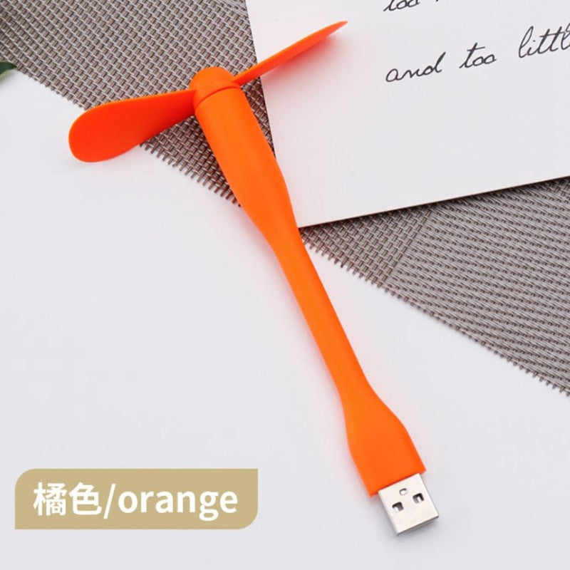 Mini USB Fan Flexible Bendable Fan For Power Bank Laptop PC AC Charger Portable Hand Fan For Computer Summer Gadget