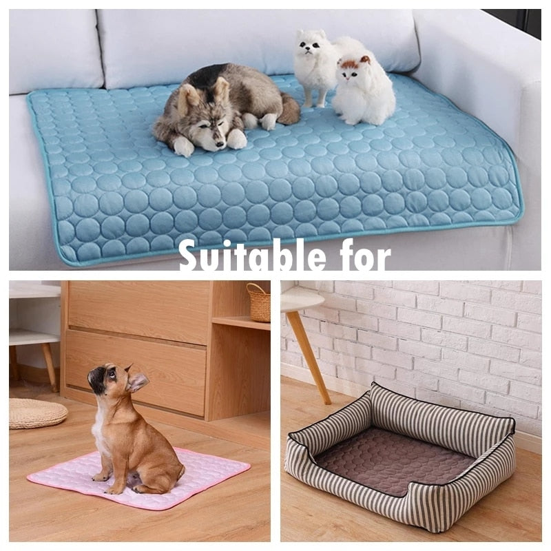 Dog Cooling Mat Summer Pad Mat For Dogs Cat Breathable Blanket Cat Ice Pads Washable Sofa Breathable Pet Dog Bed Pet Mats