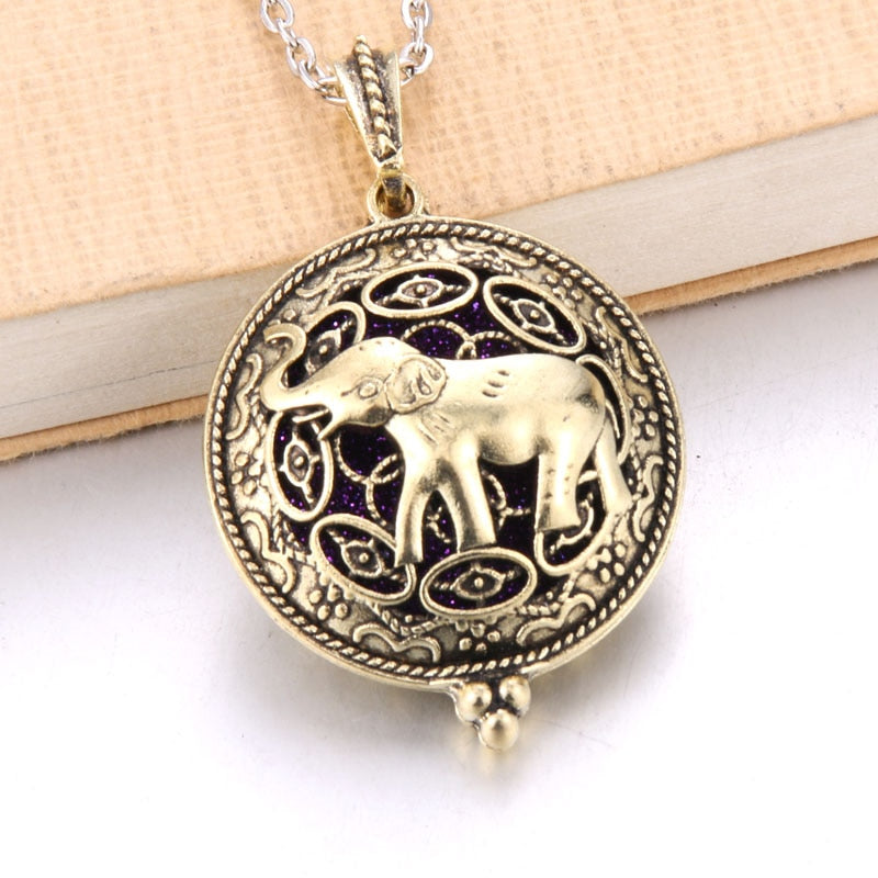 1pcs Aroma Diffuser Necklace Open Antique Vintage Lockets Pendant Perfume Essential Oil Aromatherapy Locket Necklace With Pads