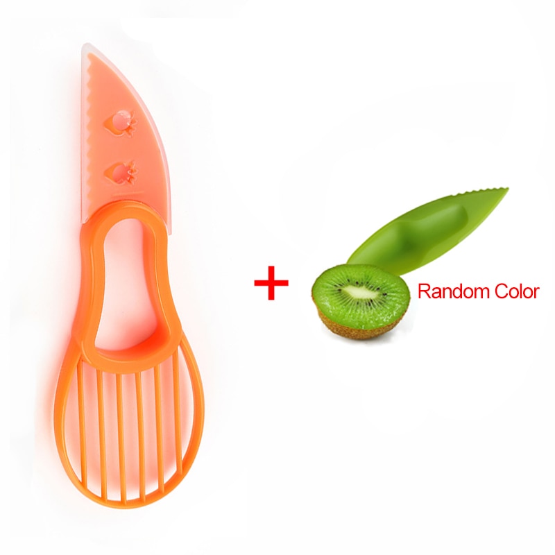 3 In 1 Avocado Slicer Shea Corer Butter Fruit Peeler Cutter Pulp Separator Plastic Knife Kitchen Vegetable Tools Kitchen Gadgets