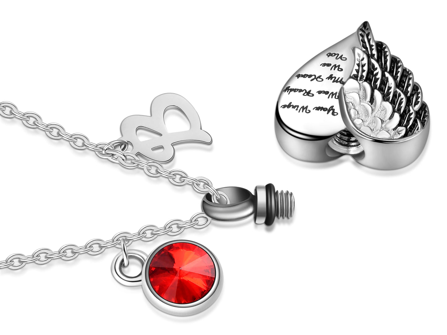 Stainless Steel Your wings were ready my heart was not cremation necklace memorial ashes urn fashion jewelry keepsake pendant