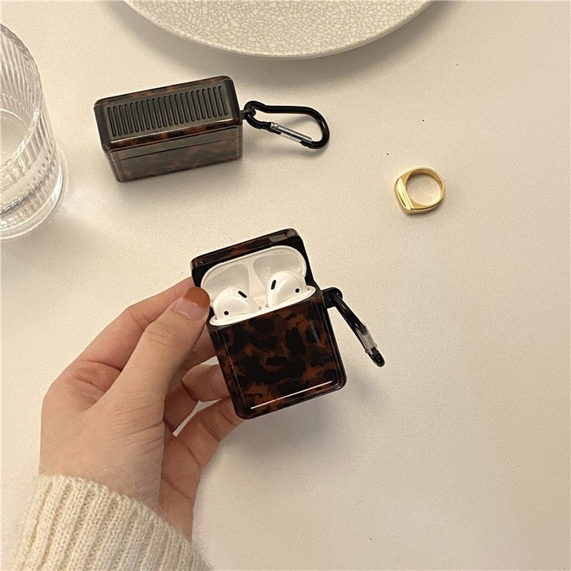 Luxury For Airpods 1 2 Amber Pattern Couple&#39;s Silicon Protective Cover Air Pod 3 Case For Airpods Headphone Carrying Box Fundas