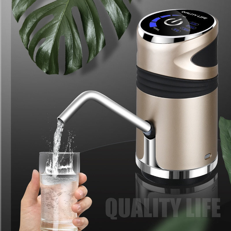 Home Gadgets Water Bottle Pump Mini Barreled Water Electric Pump USB Charge Automatic Portable Water Dispenser Drink Dispenser