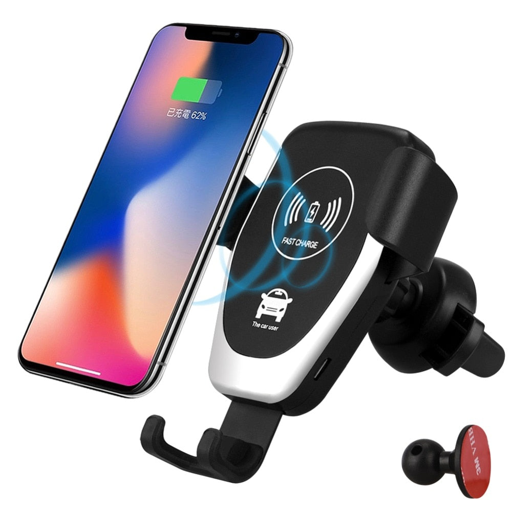 10W Automatic Clamping Qi Wireless Car Charger Mount For IPhone 13 12 11 XS XR 8 Fast Charging Phone Holder for Samsung S21 S20